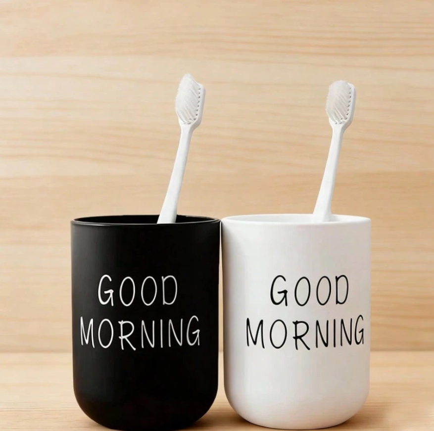 1pc/2pcs 400ml Capacity Home Mouthwash Cup And Toothbrush Cup