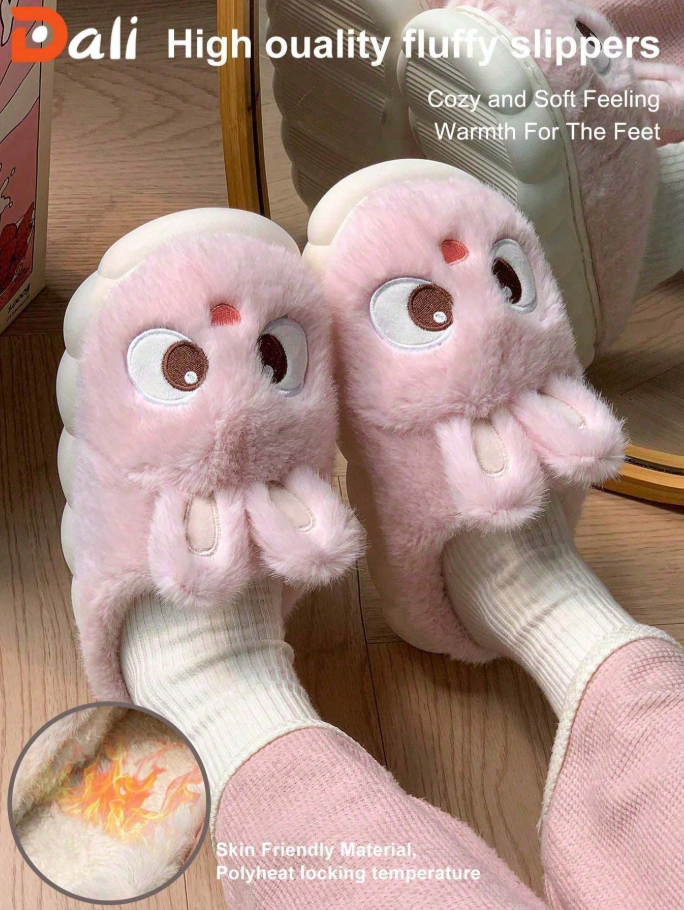Indoor Cute Cartoon Rabbit Plush Slippers
