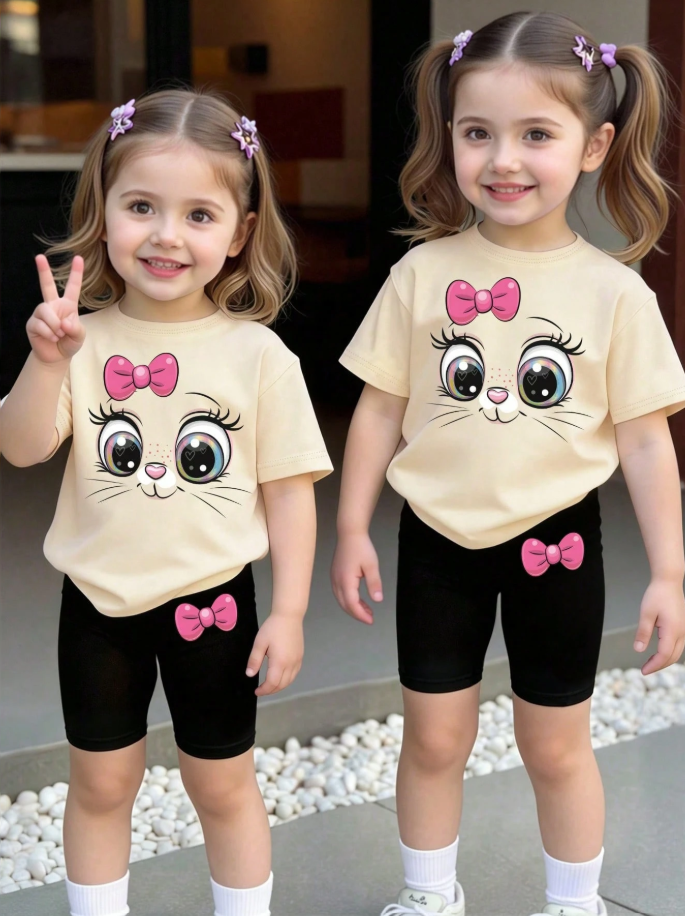 Kitty Bike Shorts Set