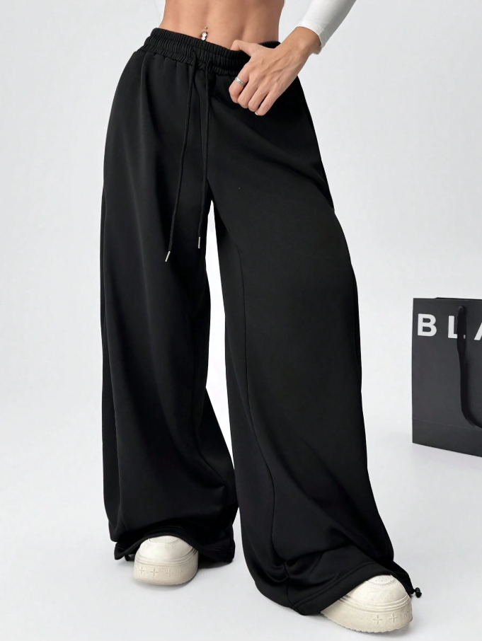Women Casual Drawstring Waist Loose Sweatpants 