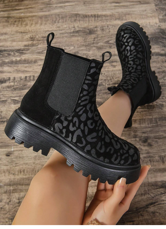 Women's Thick Sole Boots, Fashionable Chelsea Ankle Boots, 