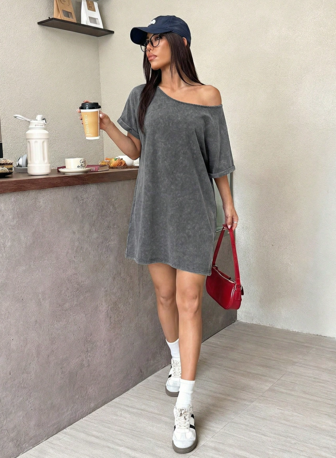 Cold-Shoulder T-Shirt Dress