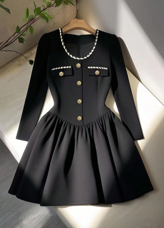 Ruched Puff Sleeve Dress