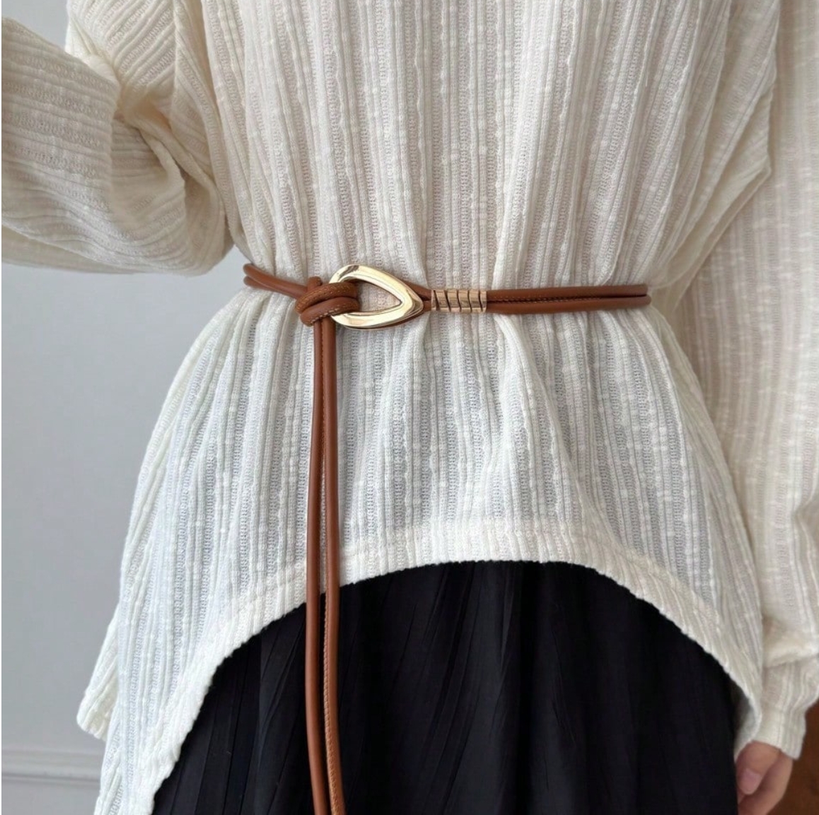 1pc Leather Rope Knotted Belt