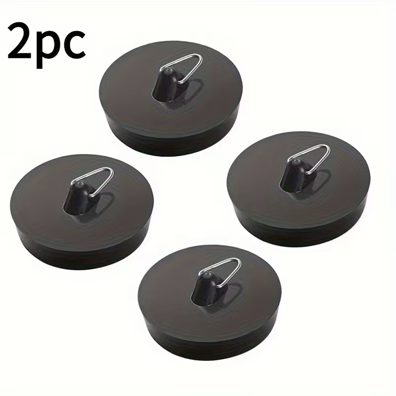2pcs Drain Stopper Set, Rubber Sink Plug with Hook 