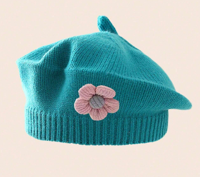 Kids' Knitted Flower Beret