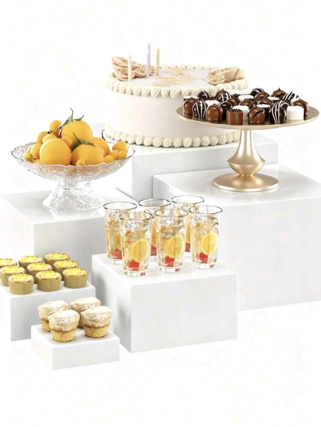 White Acrylic Buffet Food stand