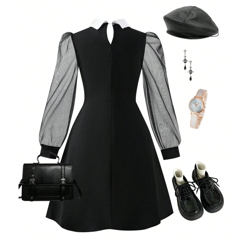 Girls' Mesh Sleeve Dress