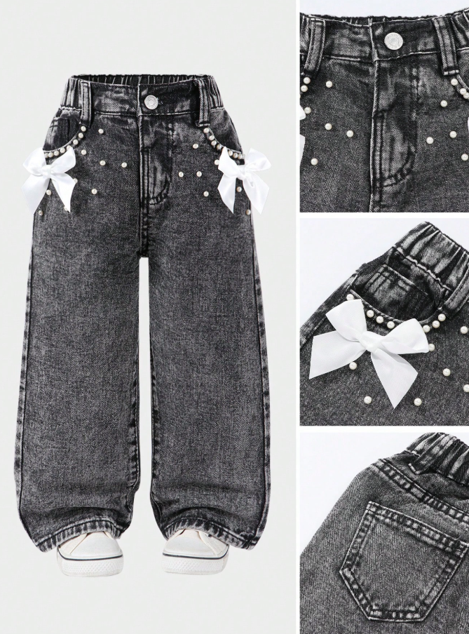 Young Girls' Wide Leg Jeans